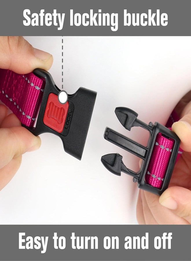 Joytale Martingale Collar for Dogs, Reflective Heavy Duty for Safety, Quick Release Buckle, Adjustable Nylon Collars for Medium Dogs Walking Training, Hotpink,M - Image 2